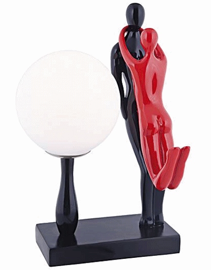 Lampa stolikowa Ozcan 4045-1 czerwono-czarna Fashion Light