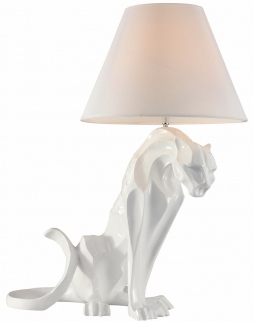 lampa stojąca nocna Ozcan biała pantera kot lampart Fashion Light